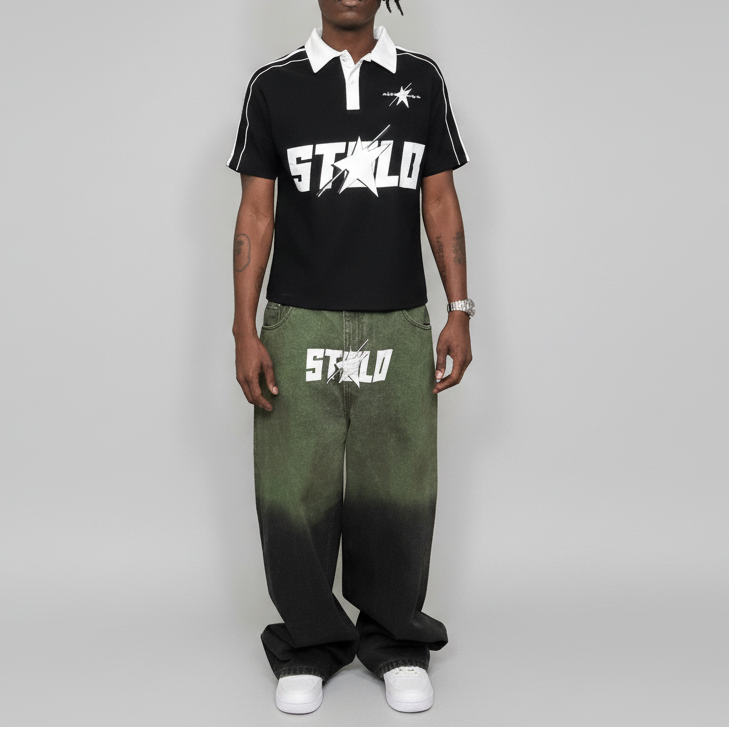 Stolo Clothing Co STARCHILD Contrast Collar Short-Sleeve Polo Tee Shirt