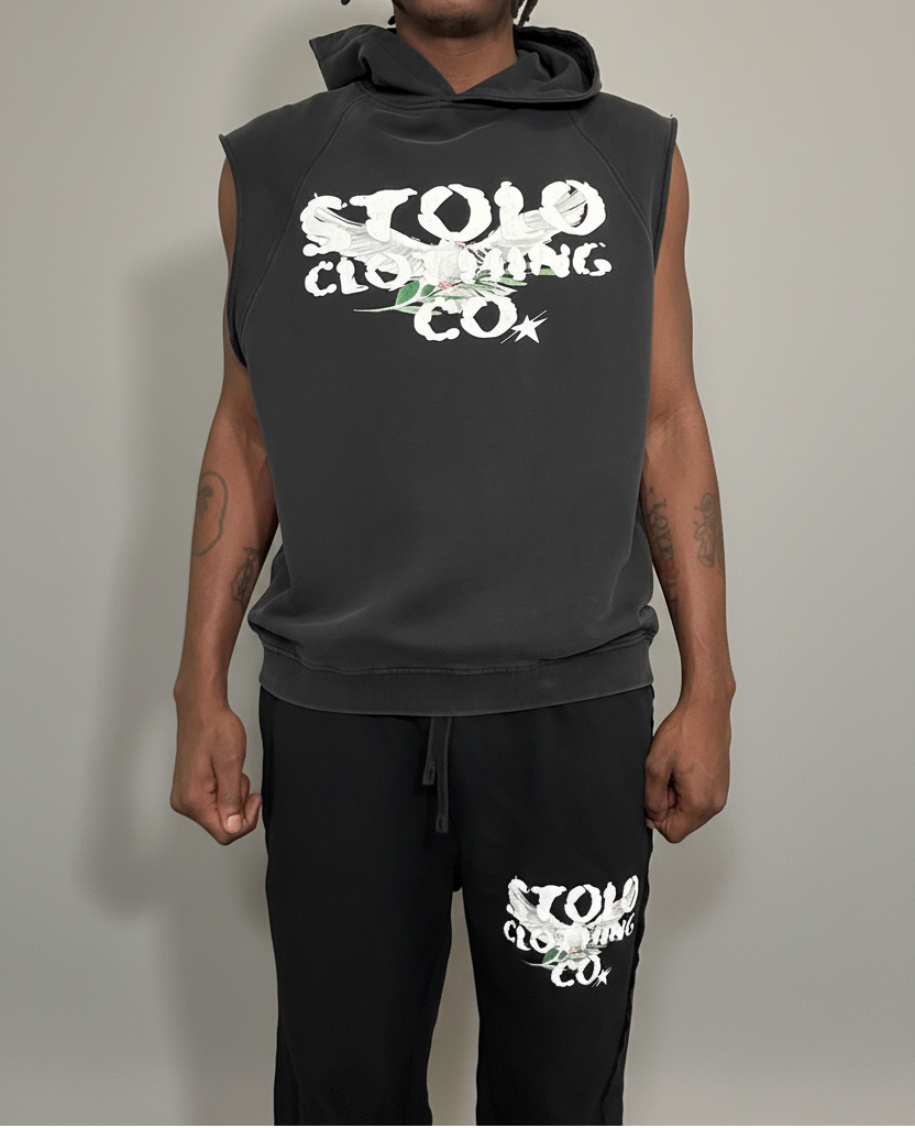 Stolo Clothing Co Birdies Snow Washed Sleeveless Hoodie