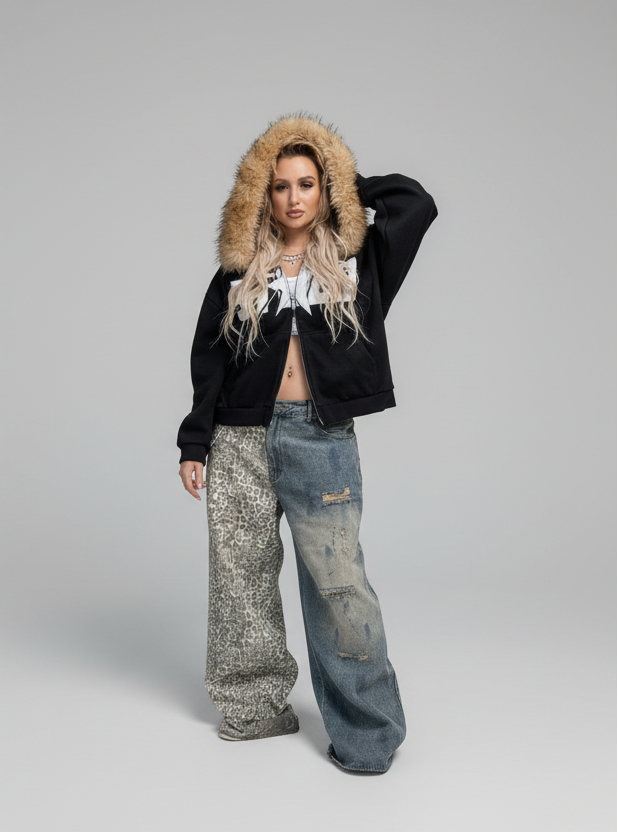 Stolo Clothing Co STARCHILD Detachable Fur Double Zip-Up Hoodie (400GSM)