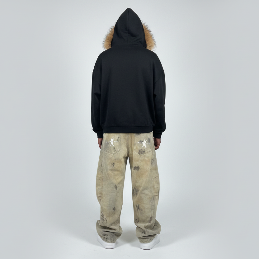 Stolo Clothing Co STARCHILD Detachable Fur Double Zip-Up Hoodie (400GSM)