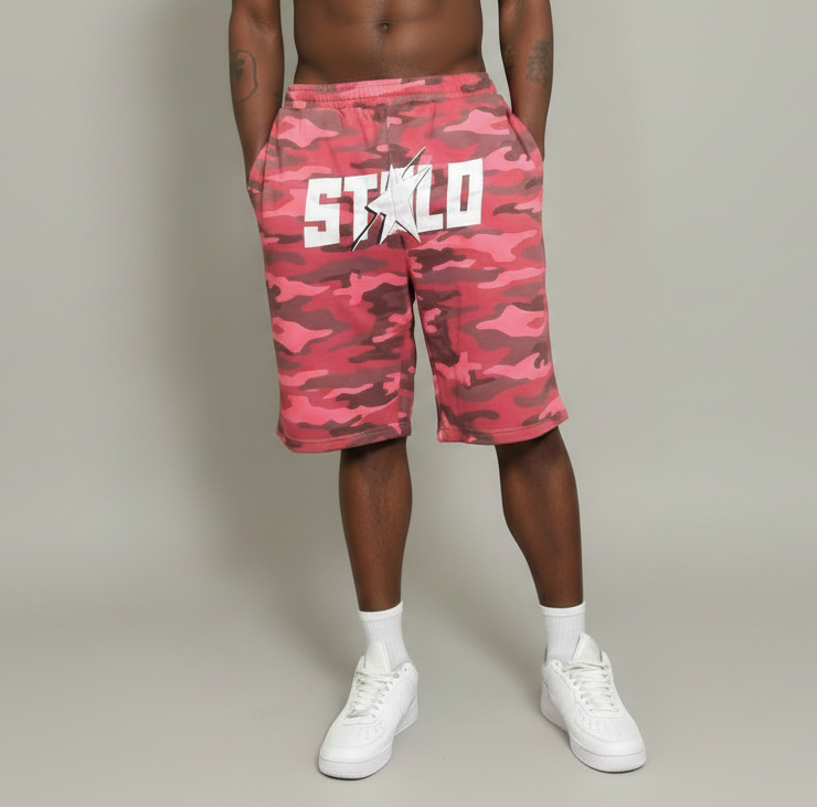 Stolo Clothing Co STARCHILD ROSE CAMO French Terry Heavyweight Shorts (420 GSM)