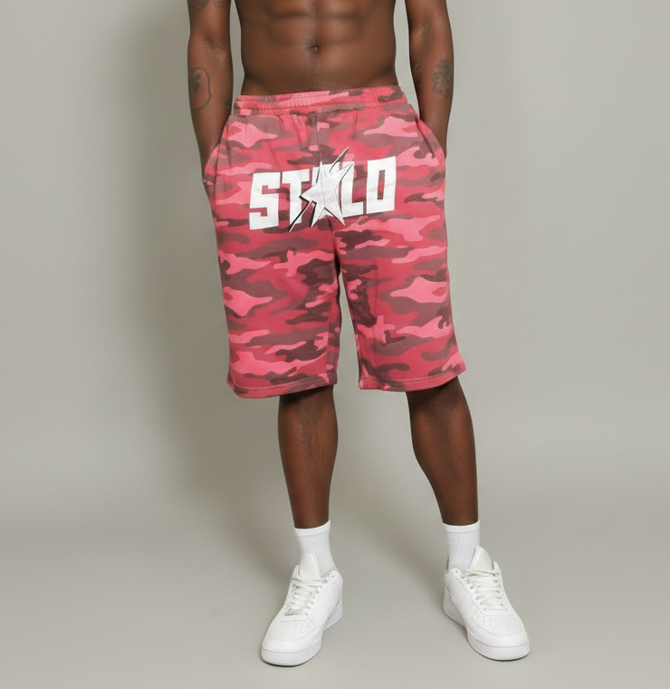 Stolo Clothing Co STARCHILD ROSE CAMO French Terry Heavyweight Shorts (420 GSM)