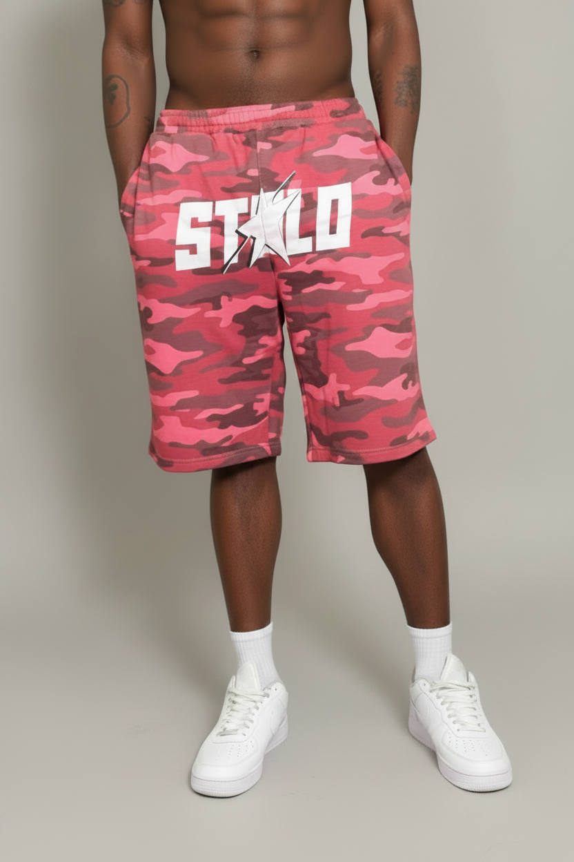 Stolo Clothing Co STARCHILD ROSE CAMO French Terry Heavyweight Shorts (420 GSM)