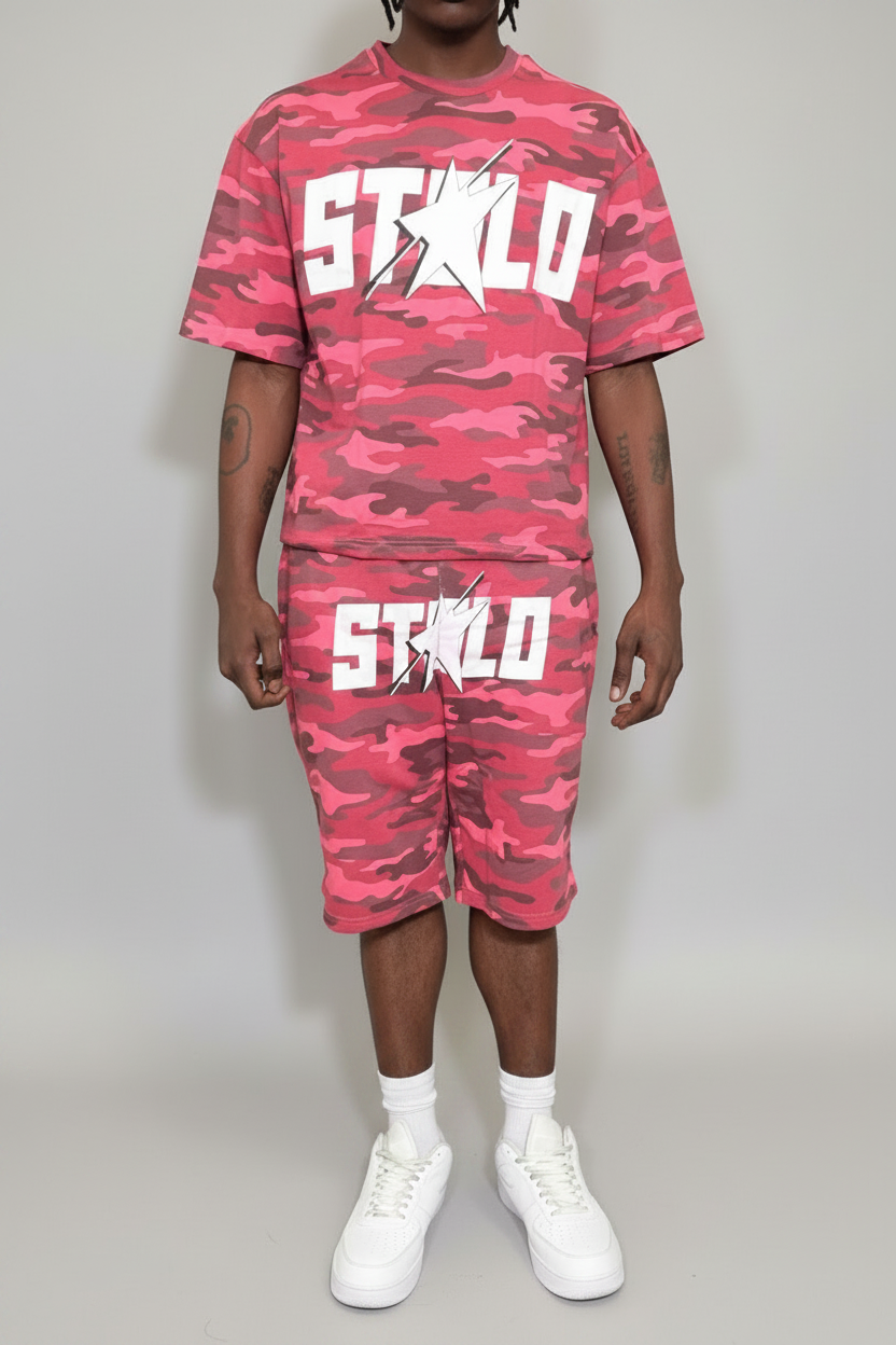Stolo Clothing Co STARCHILD ROSE CAMO French Terry Heavyweight Shorts (420 GSM)
