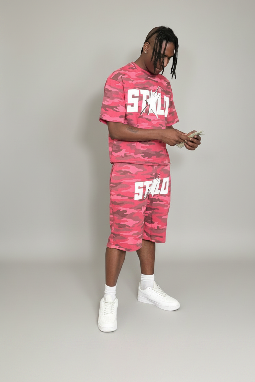 Stolo Clothing Co STARCHILD ROSE CAMO French Terry Boxy Tee (270GSM)