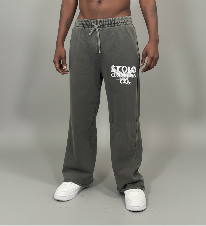 Stolo Clothing Co Birdies Snow Washed Raw Edge Sweatpants