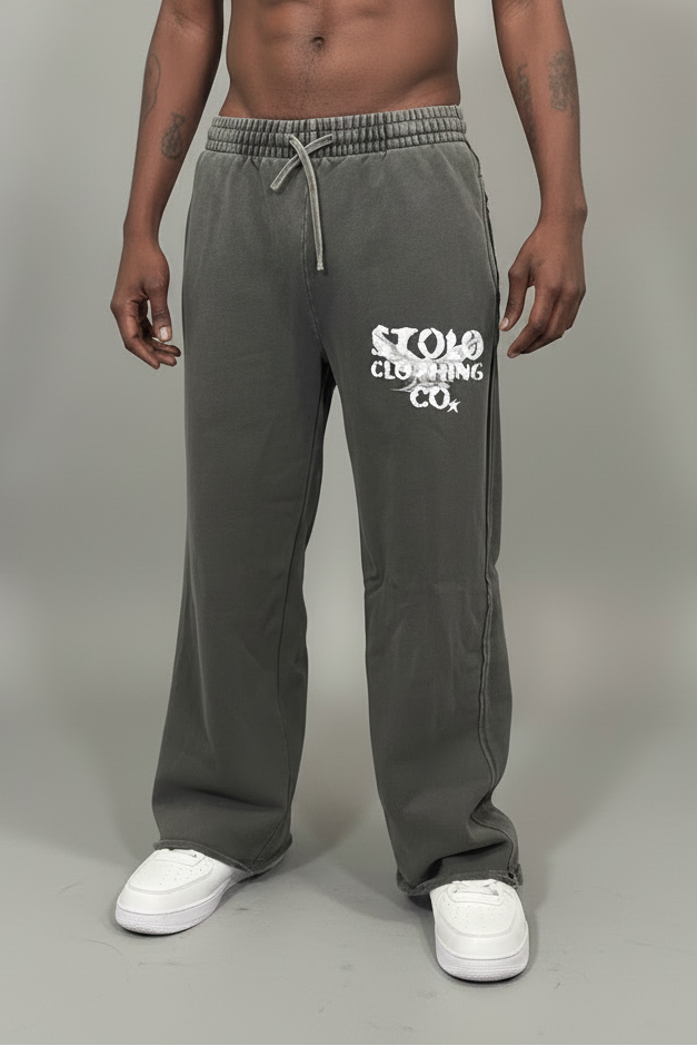 Stolo Clothing Co Birdies Snow Washed Raw Edge Sweatpants