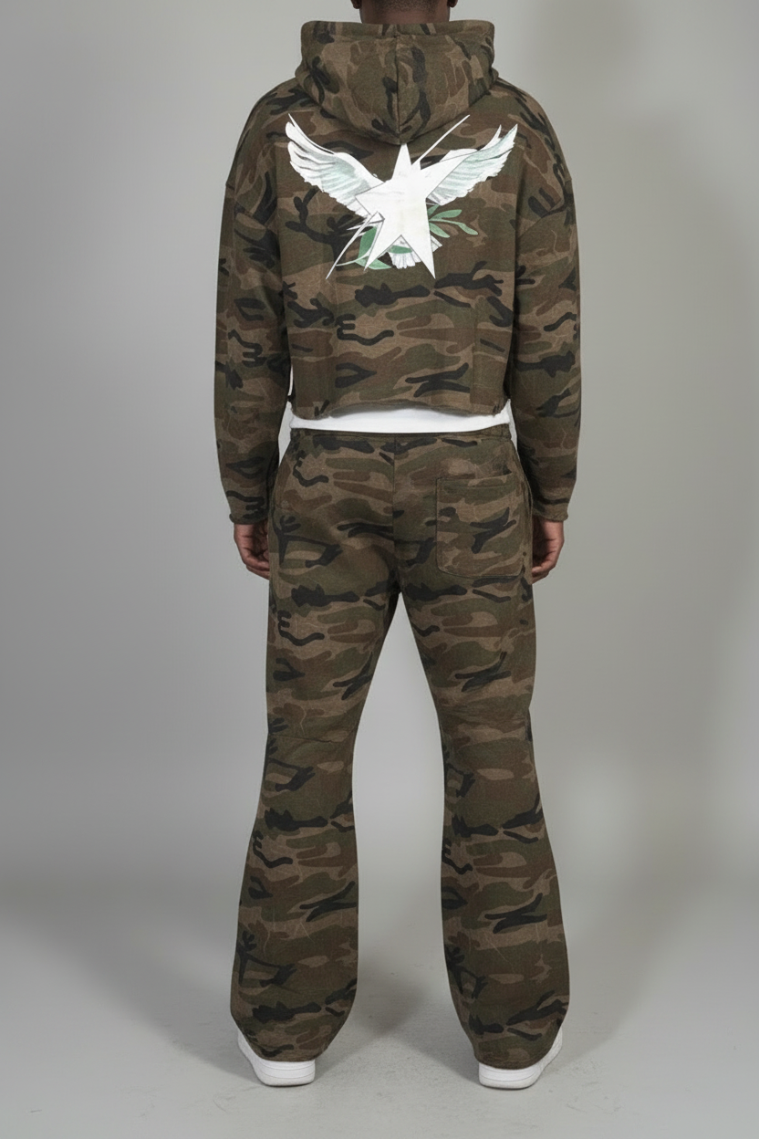 Stolo Clothing Co BIRDIES Camo Wide Leg Curve Blade Sweatpants (400GSM)