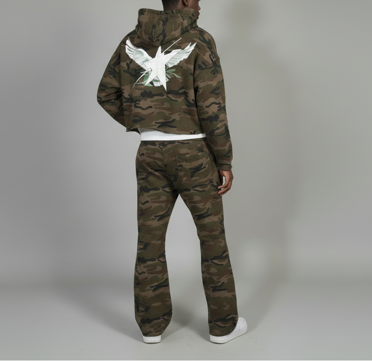 Stolo Clothing Co Birdies Heavyweight Camo Boxy Hoodie (400GSM)
