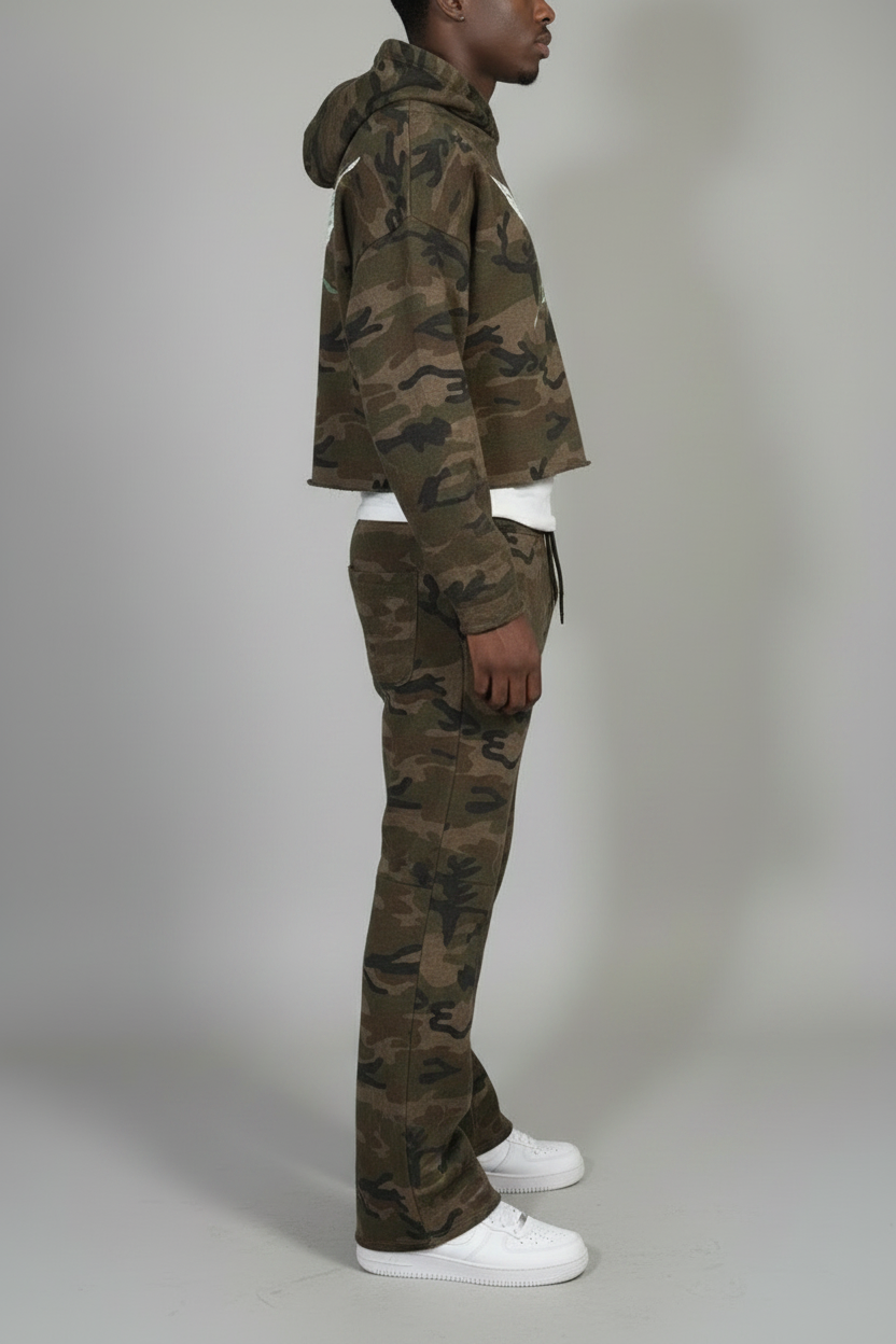 Stolo Clothing Co BIRDIES Camo Wide Leg Curve Blade Sweatpants (400GSM)