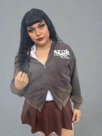 Limited Edition Stolo Clothing Co Birdies Hand-Frayed Pure Cotton Double Zip Up Hoodie
