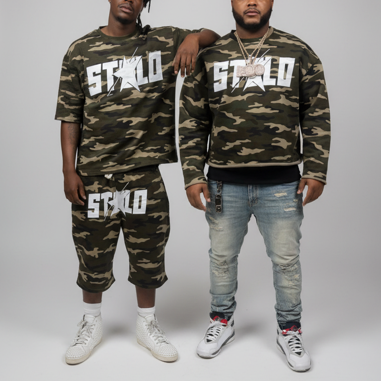 Stolo Clothing Co STARCHILD ARMY CAMO Heavyweight Cotton Oversized Tee (270 GSM)