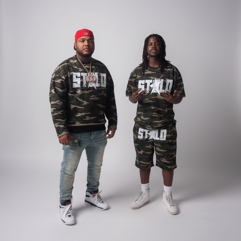 Stolo Clothing Co STARCHILD ARMY CAMO Cropped Heavyweight Crewneck Sweatshirt (420 GSM)