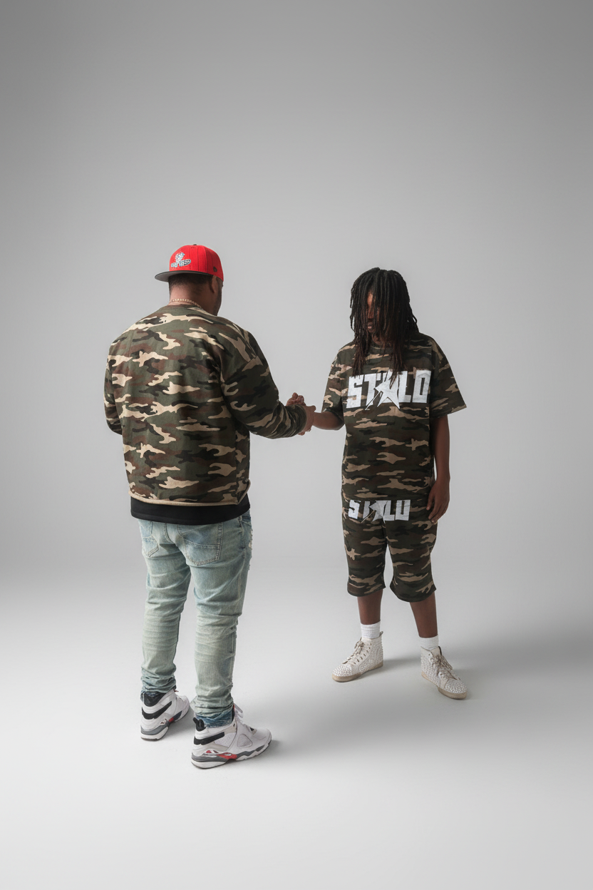 Stolo Clothing Co STARCHILD ARMY CAMO Heavyweight Cotton Oversized Tee (270 GSM)