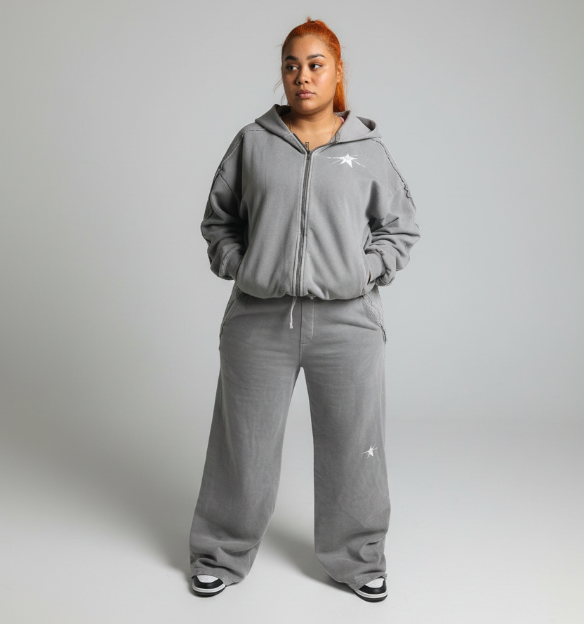 Stolo Clothing Co PROJECT 08 Snow Washed Tape Raw Edge Sweatpants