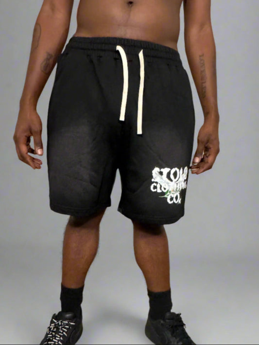 Stolo Clothing Co Birdies Sun Faded Raw Edge Cotton Shorts