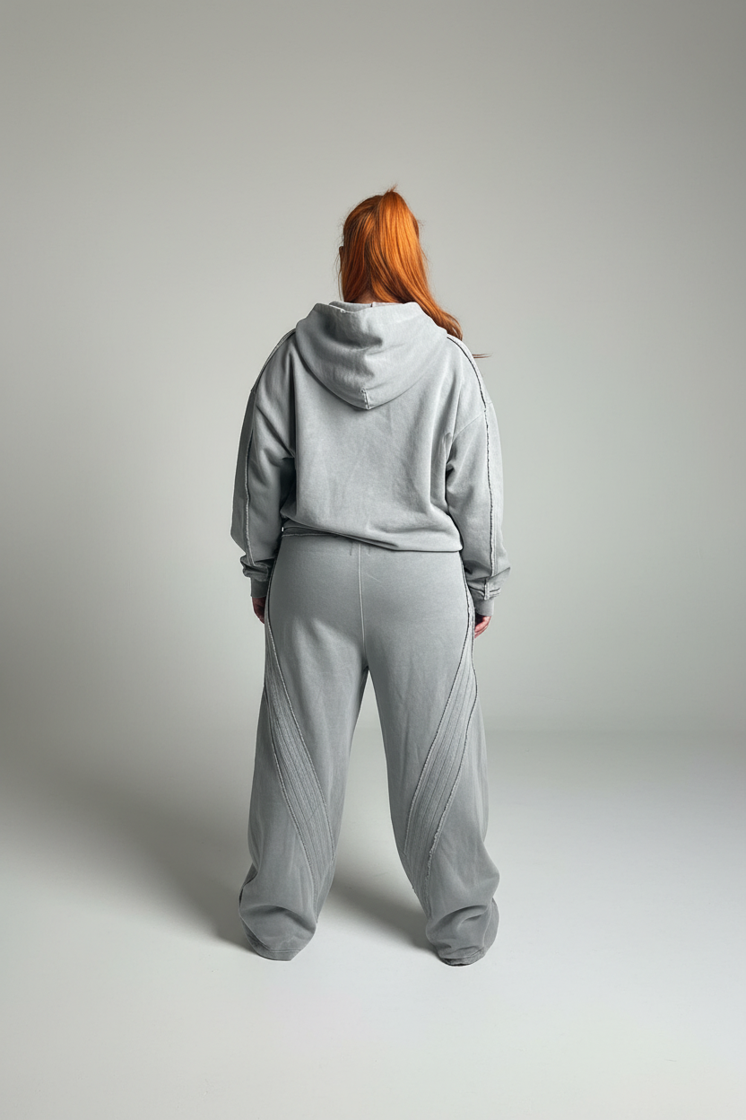 Stolo Clothing Co PROJECT 08 Snow Washed Tape Raw Edge Sweatpants