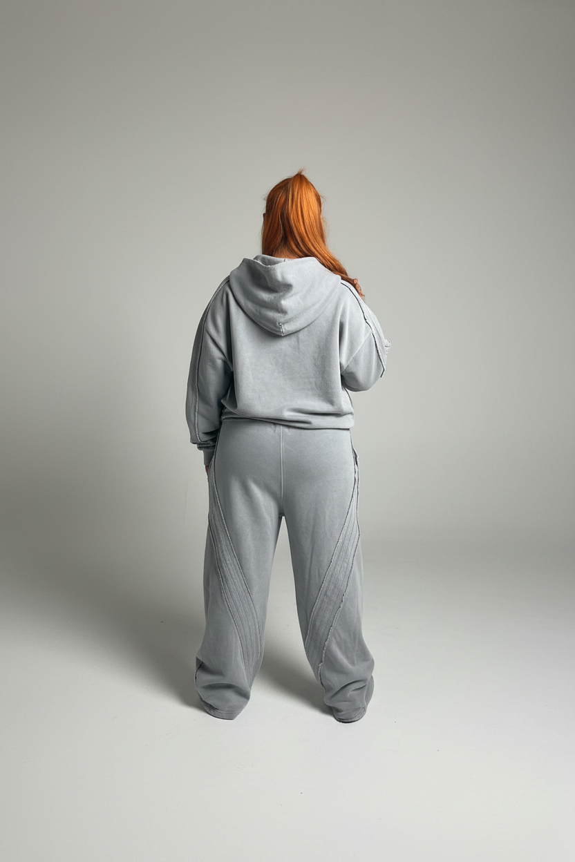Stolo Clothing Co PROJECT 08 Snow Washed Tape Raw Edge Sweatpants
