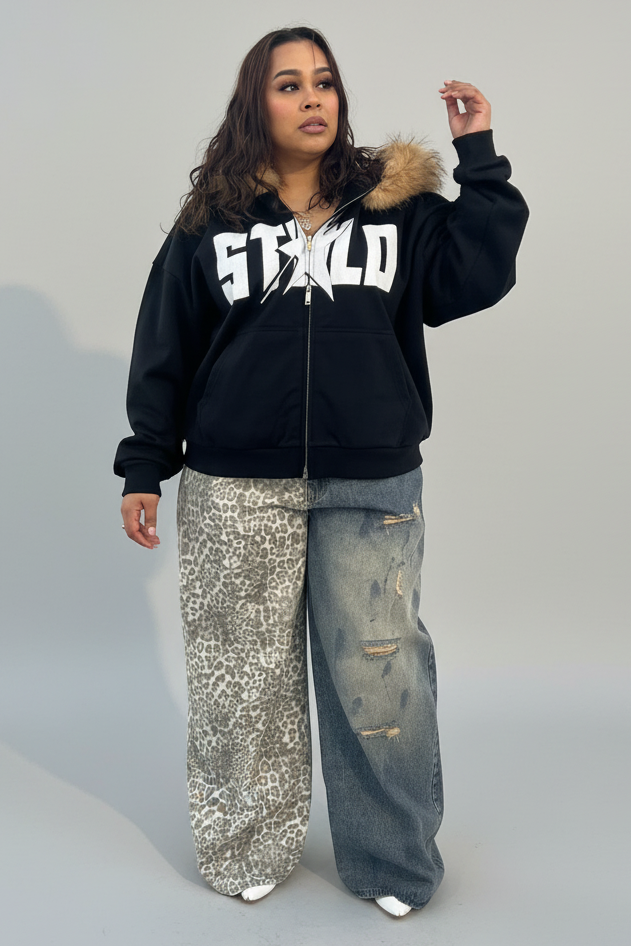 Stolo Clothing Co STARCHILD Detachable Fur Double Zip-Up Hoodie (400GSM)