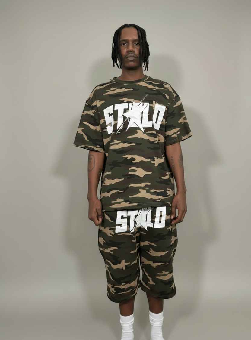 Stolo Clothing Co STARCHILD ARMY CAMO Heavyweight Cotton Oversized Tee (270 GSM)