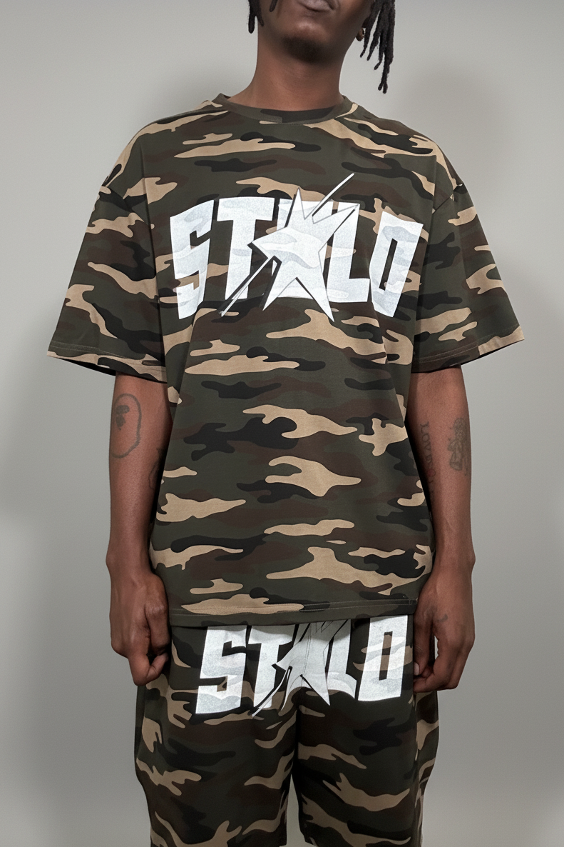 Stolo Clothing Co STARCHILD ARMY CAMO Heavyweight Cotton Oversized Tee (270 GSM)