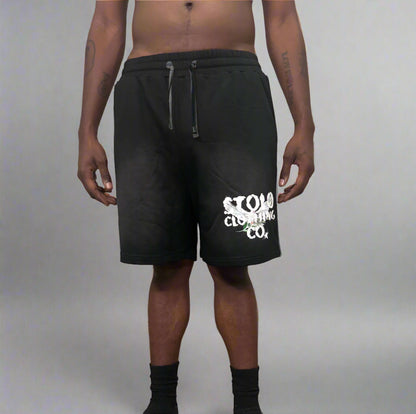 Stolo Clothing Co Birdies Sun Faded Raw Edge Cotton Shorts