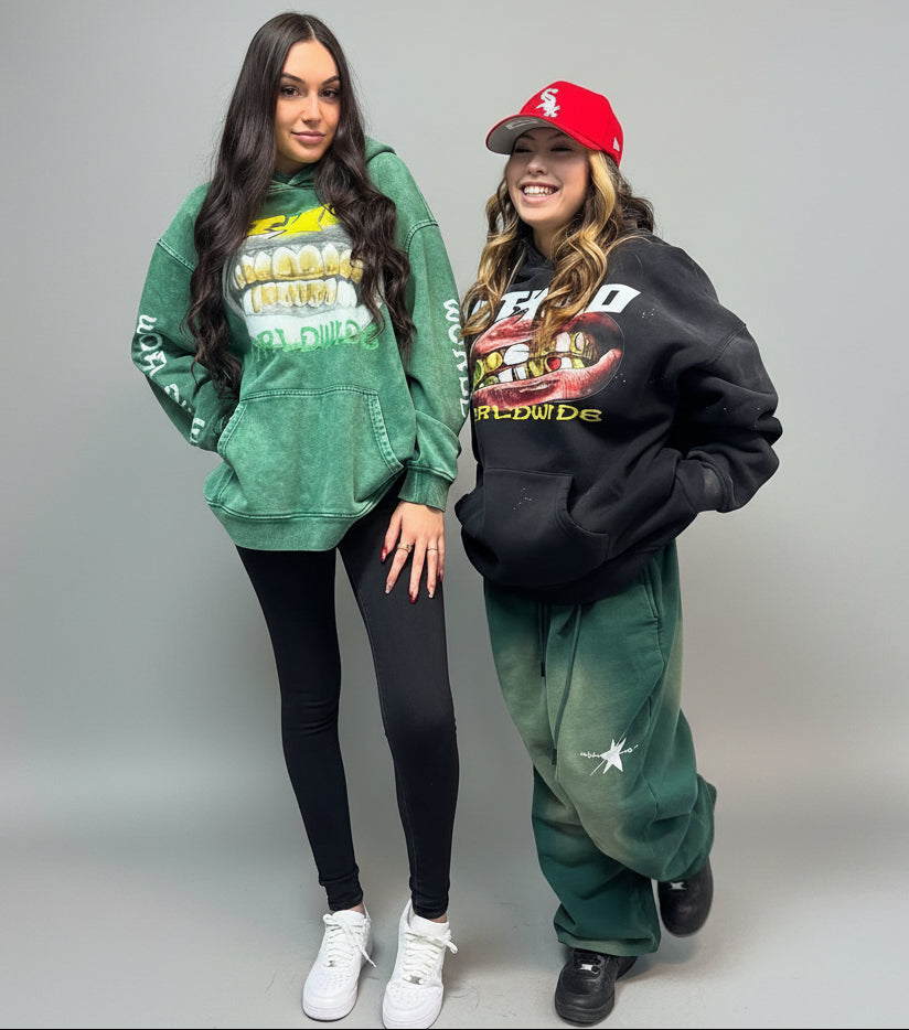 Stolo Clothing Co Smile Vintage Wash Frayed Fleece Hoodie