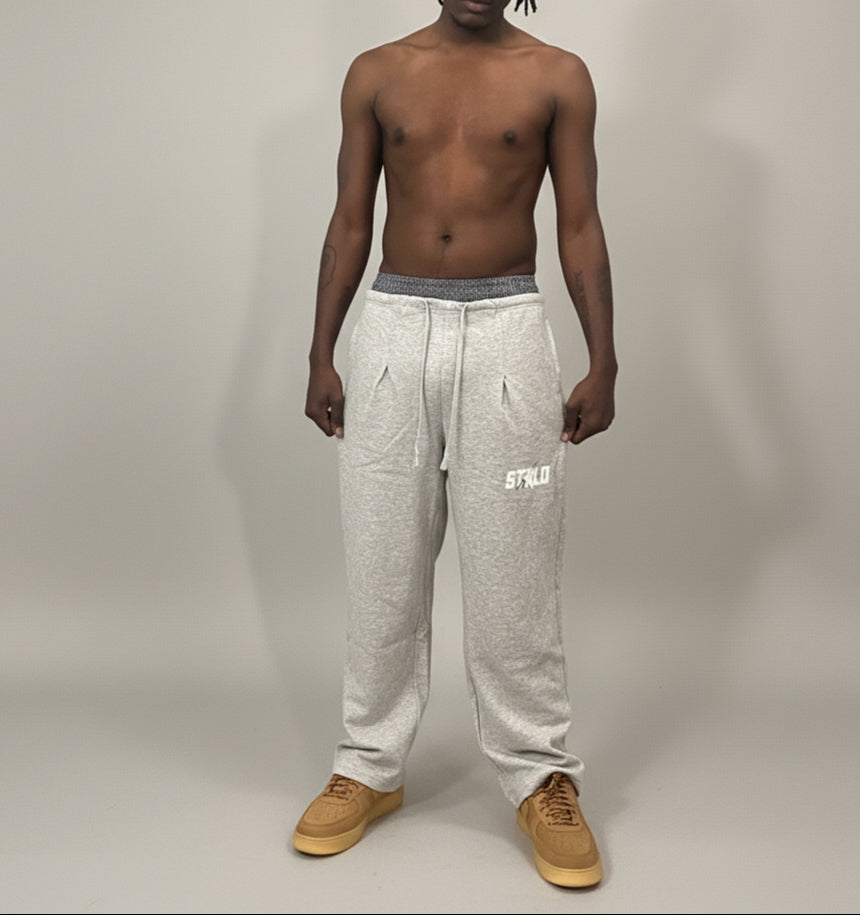 Stolo Clothing Co STARCHILD Double Waist Band Baggy Sweatpants With Plaid Boxers