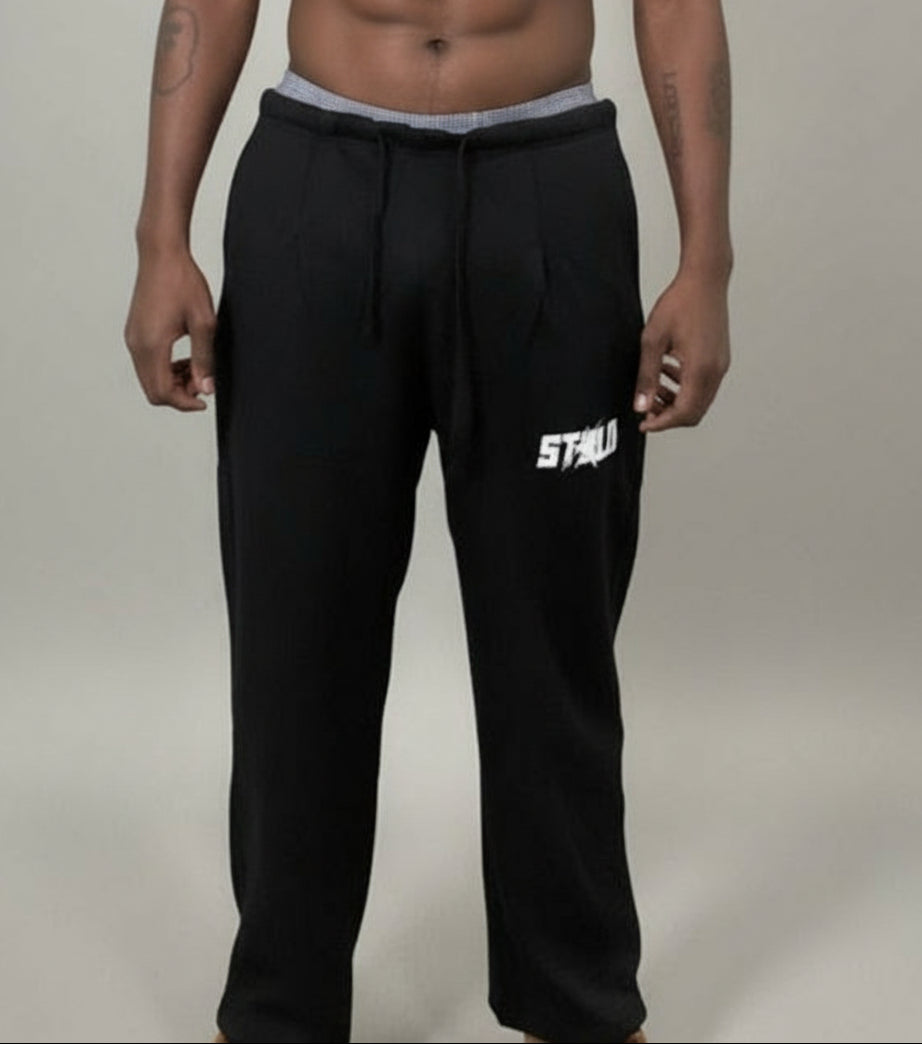 Stolo Clothing Co STARCHILD Double Waist Band Baggy Sweatpants With Plaid Boxers