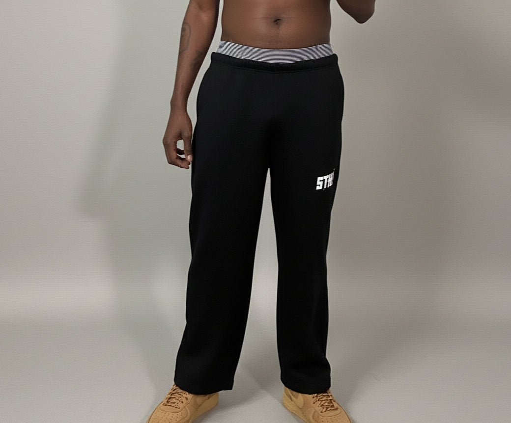 Stolo Clothing Co STARCHILD Double Waist Band Baggy Sweatpants With Plaid Boxers