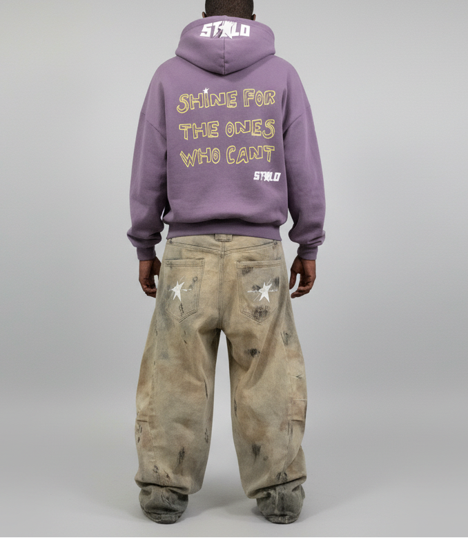 Limited Edition Stolo Clothing Co Still Shining x World Wide Cropped Double-Zip Up Hoodie