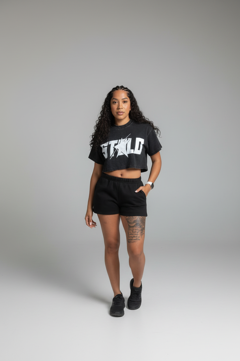 Stolo Clothing Co STARCHILD Washed Loose-Fit Heavyweight Cropped Tee (230 GSM)