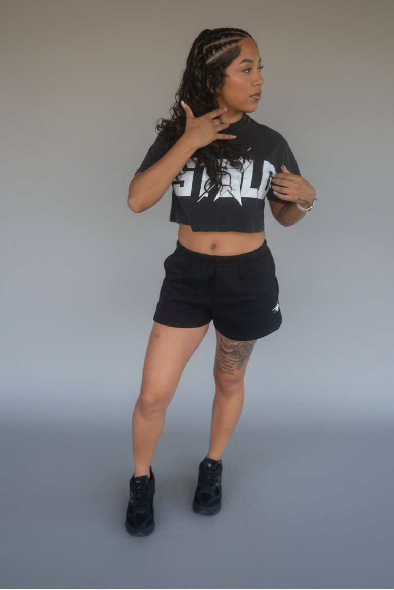 Stolo Clothing Co STARCHILD Washed Loose-Fit Heavyweight Cropped Tee (230 GSM)