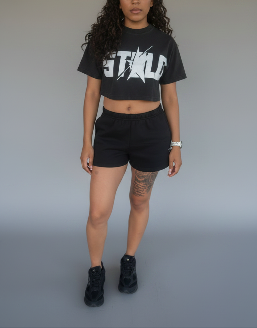 Stolo Clothing Co STARCHILD Washed Loose-Fit Heavyweight Cropped Tee (230 GSM)