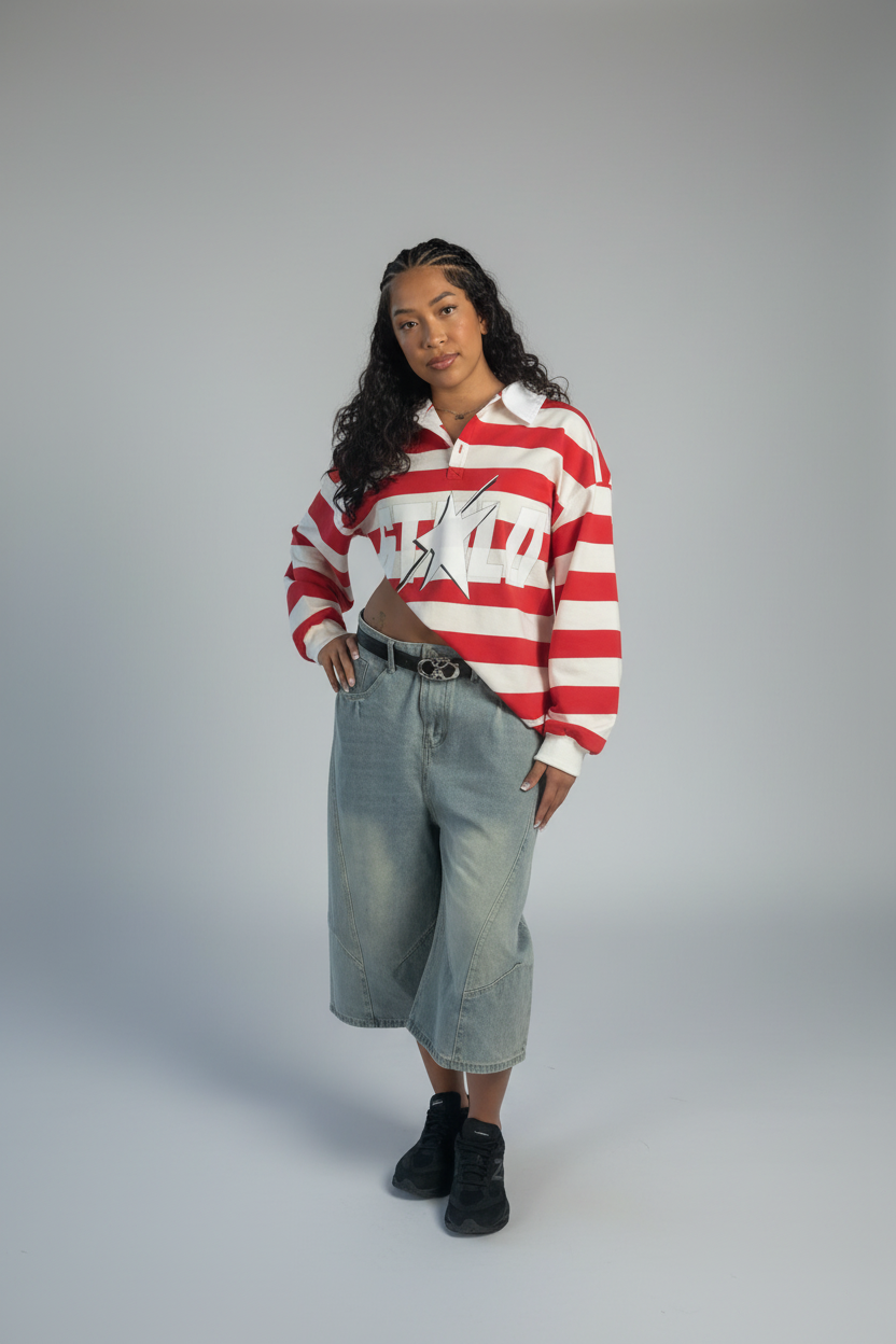 Limited Edition Stolo Clothing Co STARCHILD WHERES WALDO Striped Polo Tee