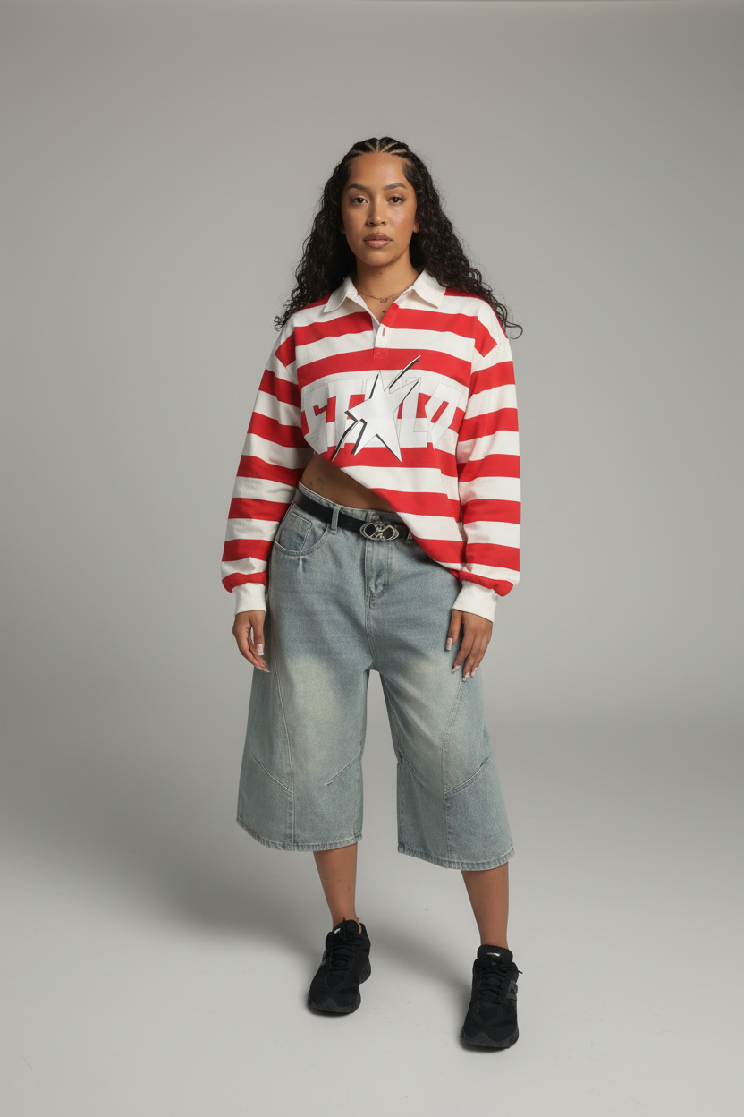 Limited Edition Stolo Clothing Co STARCHILD WHERES WALDO Striped Polo Tee