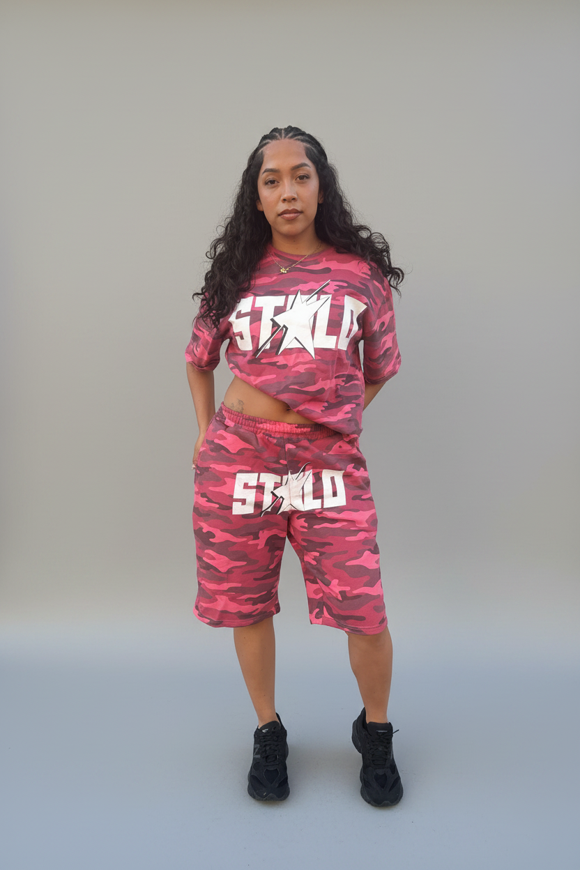 Stolo Clothing Co STARCHILD ROSE CAMO French Terry Boxy Tee (270GSM)
