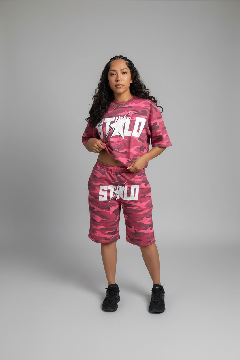Stolo Clothing Co STARCHILD ROSE CAMO French Terry Boxy Tee (270GSM)