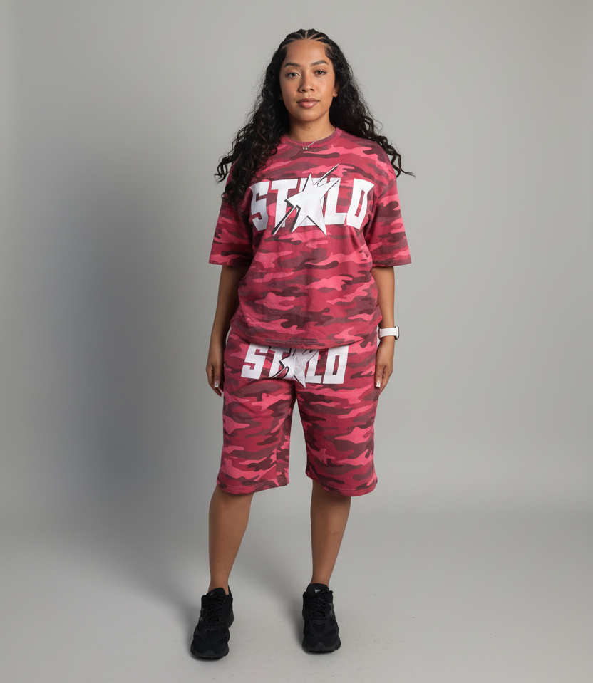 Stolo Clothing Co STARCHILD ROSE CAMO Heavyweight Boxy  Tee (270GSM)