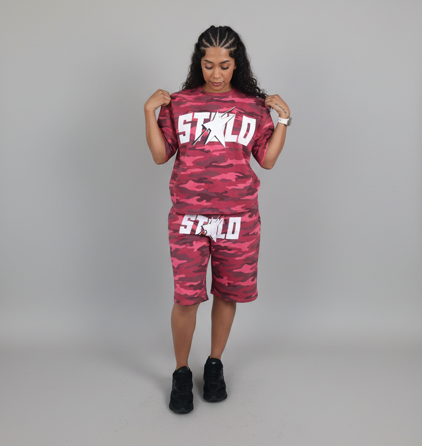 Stolo Clothing Co STARCHILD ROSE CAMO French Terry Boxy Tee (270GSM)