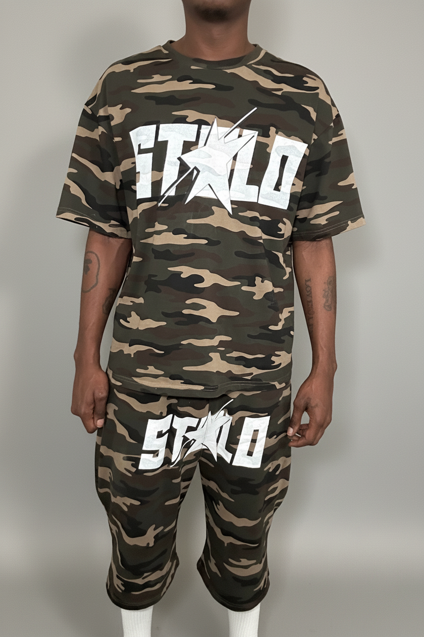 Stolo Clothing Co STARCHILD ARMY CAMO French Terry Heavyweight Shorts (420 GSM)