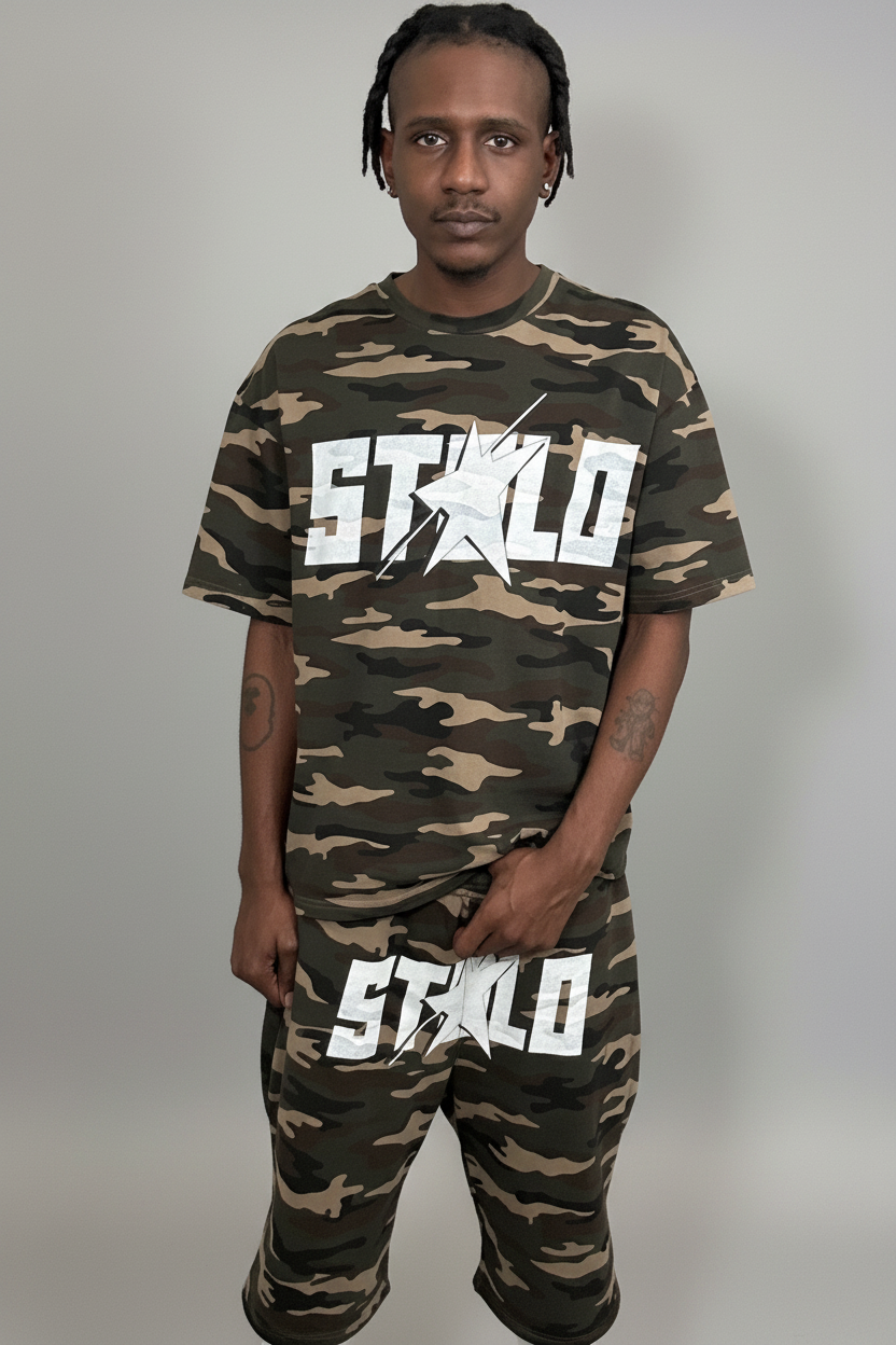 Stolo Clothing Co STARCHILD ARMY CAMO Heavyweight Cotton Oversized Tee (270 GSM)