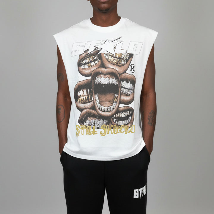 Stolo Clothing Co STILL SHINING Raw Edge Cotton Tank Top Tee