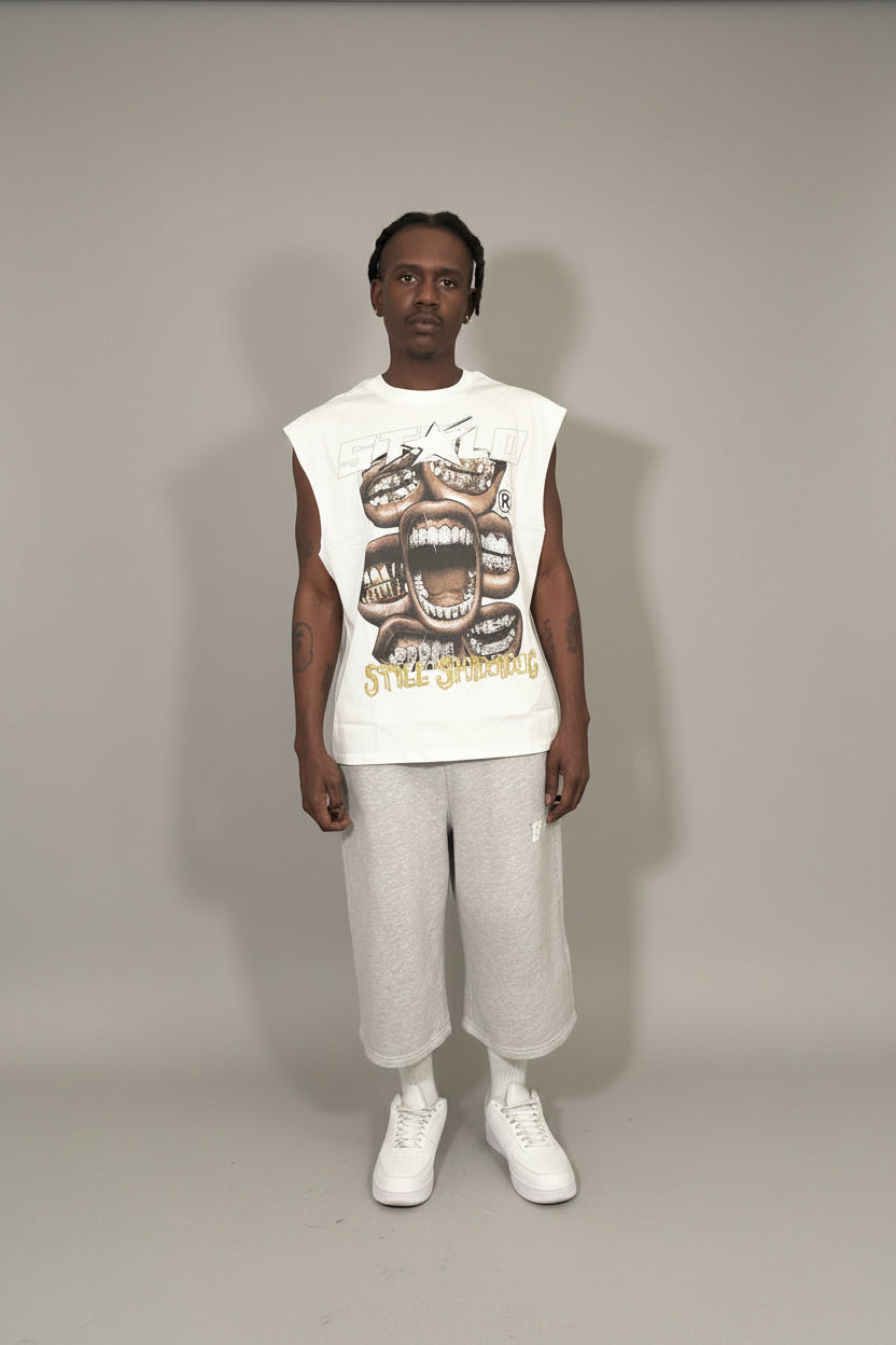 Stolo Clothing Co STILL SHINING Raw Edge Cotton Tank Top Tee