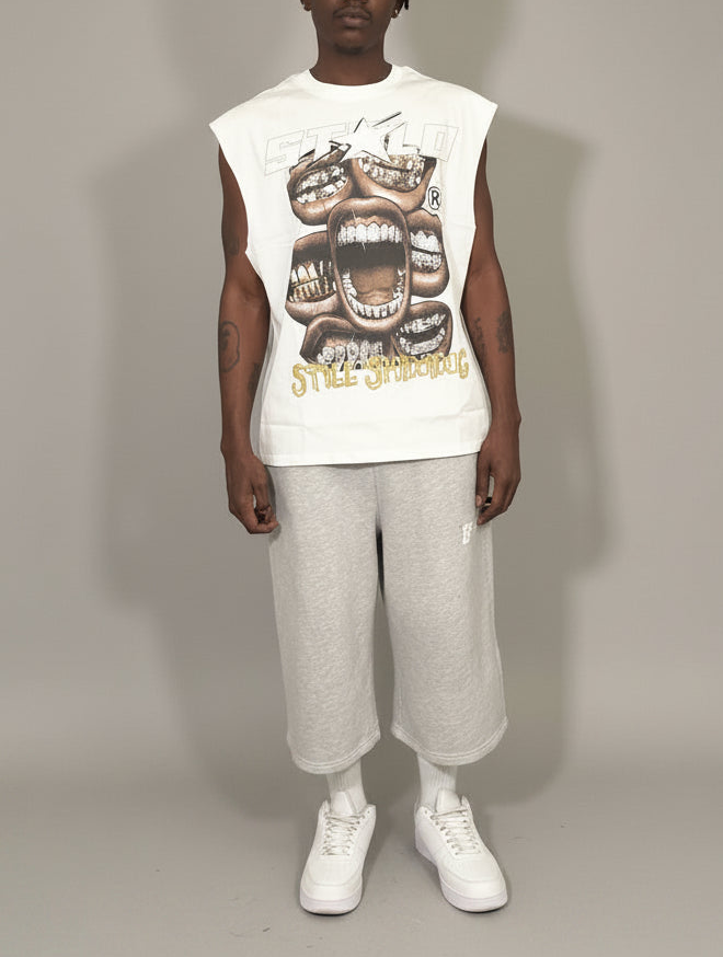 Stolo Clothing Co STILL SHINING Raw Edge Cotton Tank Top Tee