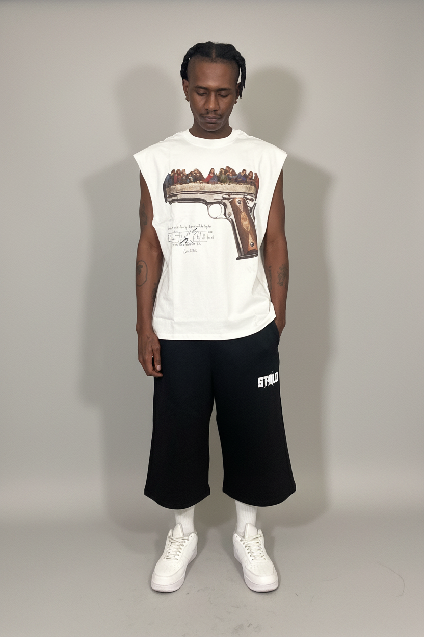 Stolo Clothing Co LUKE 22:34 Raw Edge Cotton Tank Top Tee