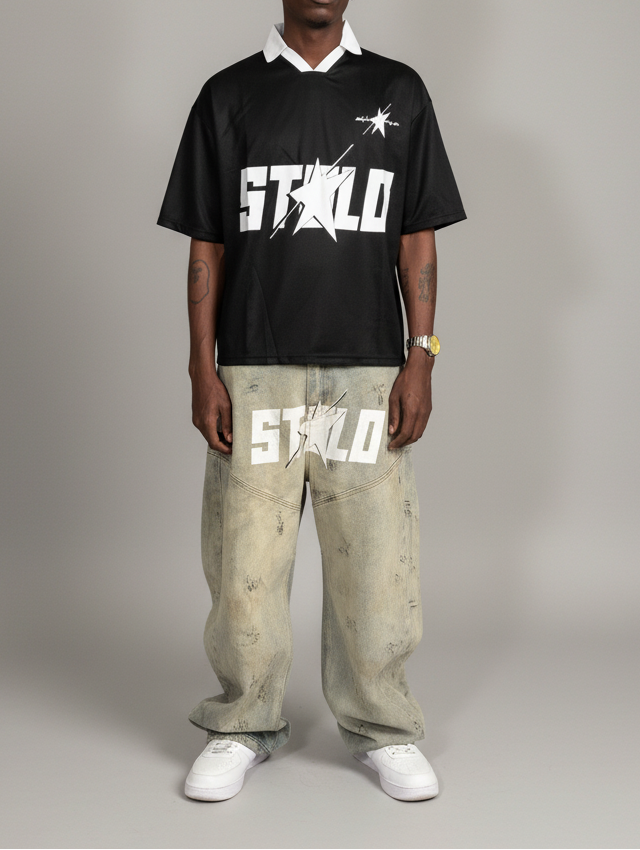 Stolo Clothing Co STARCHILD REBORN Striped Boxy Jersey Tee