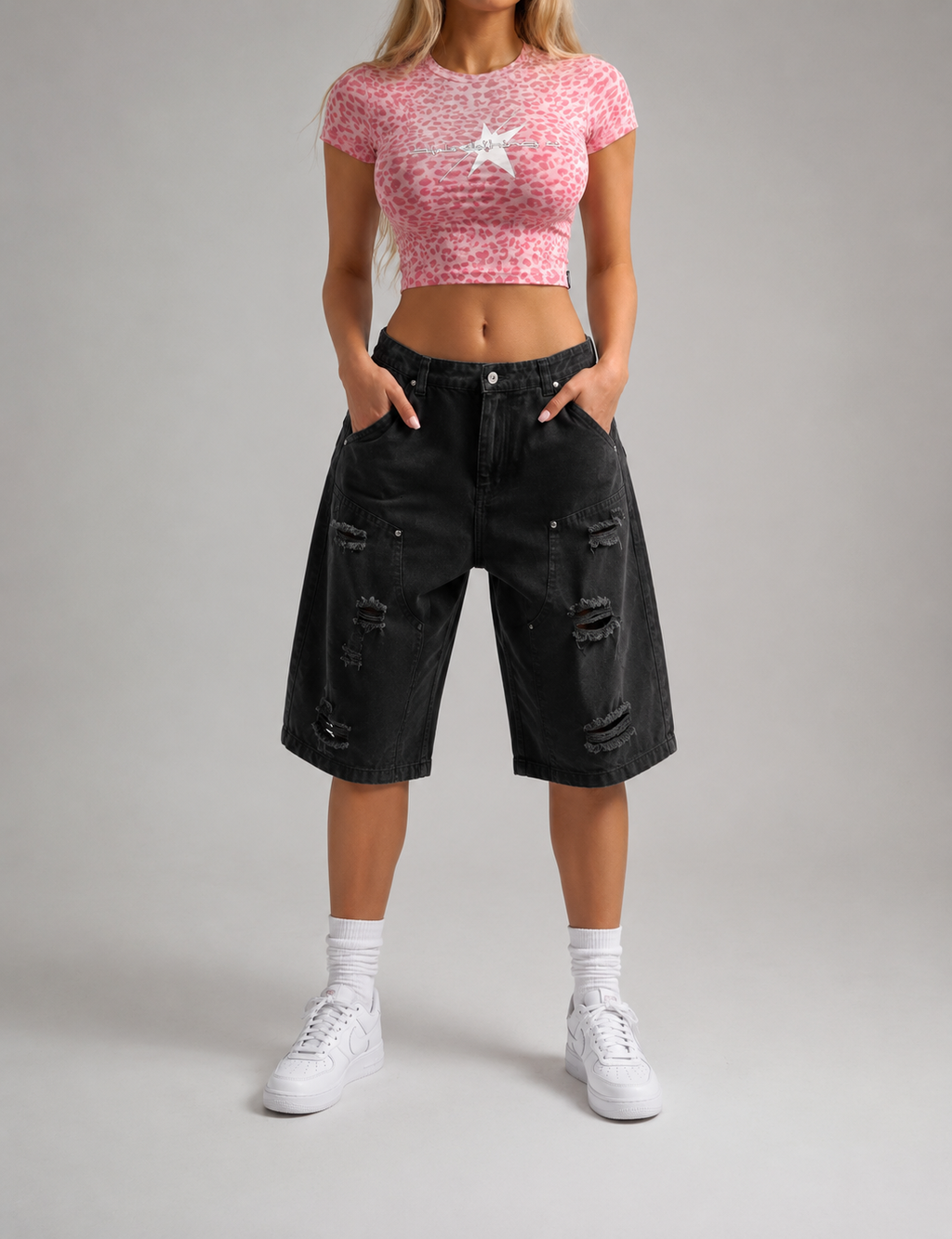 Stolo Clothing Co REBORN Leopard Print Fitted Crop Tee