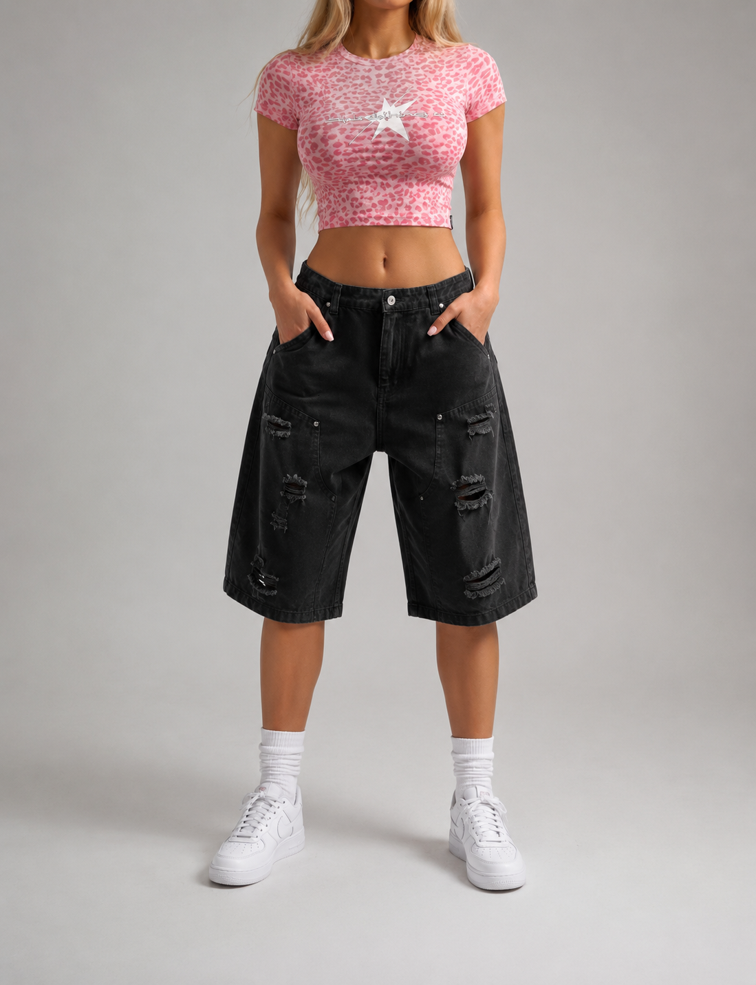 Stolo Clothing Co REBORN Leopard Print Fitted Crop Tee