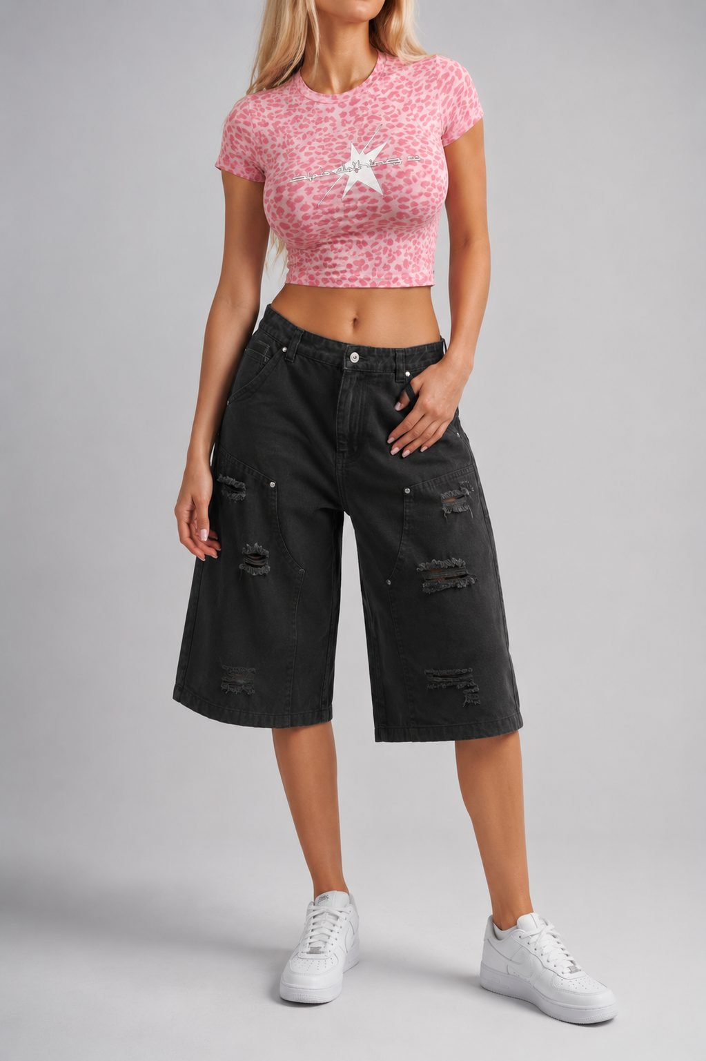 Stolo Clothing Co REBORN Leopard Print Fitted Crop Tee